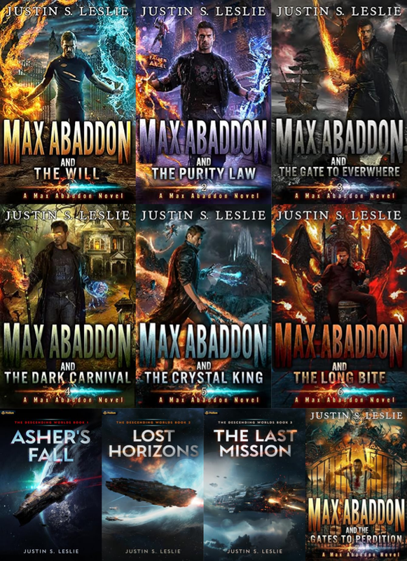 Max Abaddon Series & more by Justin S Leslie ~ 10 MP3 AUDIOBOOK COLLECTION