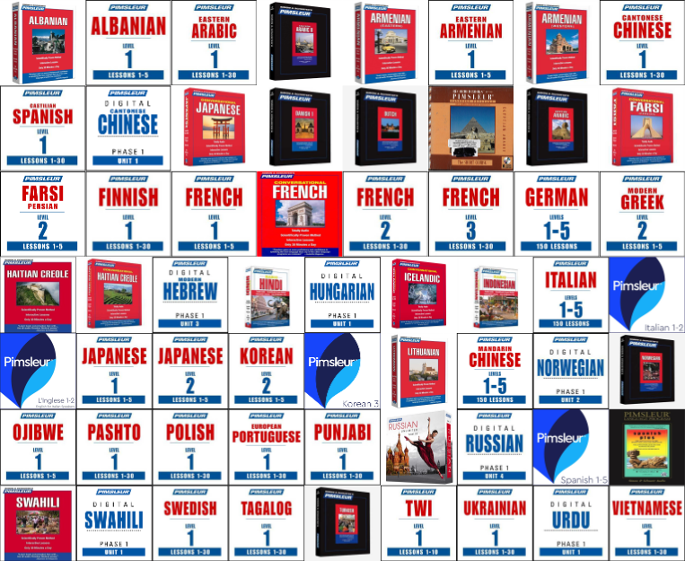 Pimsleur ~ 63 MP3 AUDIOBOOK COLLECTION